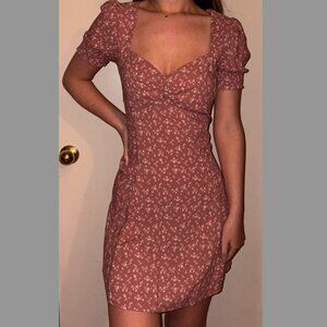 Pink Floral Pacsun Mini Dress in Size Small